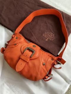 【美品】Mulberry マルベリー ヴィンテージ ショルダーバッグ オレンジ
