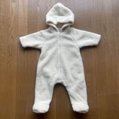 【美品】プチバトー カバーオール ダウン　12M 74cm 極美品】 プチバトー ジャンプスーツ カバーオール ボア 12m 74cm