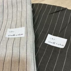 リネン生地 ストライプ柄 2枚セット 良品のサムネイル