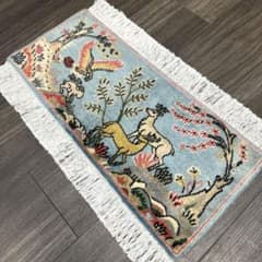 ペルシャ絨毯アニマルラグwall hang rug手織り絨毯 64cmx39cm - メルカリ