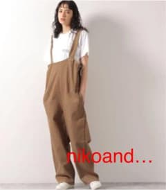 ◇完売◇ニコアンド　アシメショルダーサロペットパンツ　キャメル　Mのサムネイル