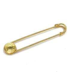 HERMES エルメス　セリエ　ピンブローチ　ゴールド　ロゴ　安全ピン