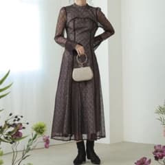 kana 幾何学柄 レース バックオープン ドレス 結婚式 オケージョンのサムネイル