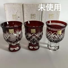 【昭和アンティーク】江戸切子（赤被せ）ショットグラス6個セット 赤色(赤被せ) - 江戸切子オンラインショップ | 組合通販 | 江戸