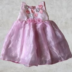 【90】子供 ドレス ピンク 花 チュール 発表会 誕生日 パーティー 結婚式のサムネイル