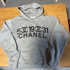ヴィンテージCHANELパーカー シャネル⭐︎CHANELオールドビンテージ裏起毛ロゴパーカーグレー