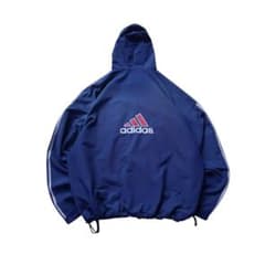 90s】adidasアディダス フーデッドナイロンジャケット ドローコード