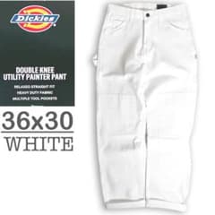 新品36x30 ホワイト DICKIES ダブルニー ペインター パンツ - メルカリ