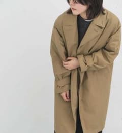 ✨美品✨定価2.7万 エカル 撥水中綿ステンカラーコート 24AW ベージュ ちくや様定価2.7万 エカル 撥水中綿ステンカラーコート 24AW ロング