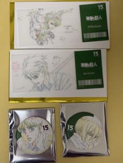 MAPPA EXPO Exhibition　Attack Titan　Mikasa Armin can badge and card set