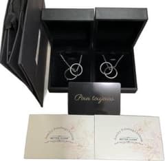 ペアネックレス シルバー 記念日 ギフト Pour toujours 箱付き