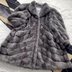 裾周り181/激レアデザイン サガミンク クロスミンク ファーコート 毛皮