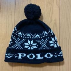美品 Polo Ralph Lauren ニット帽 NYC ロゴ ポンポン 冬のサムネイル