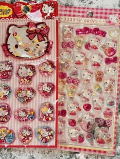 最後‼️ ハローキティ　シール　二枚セット　ウォーターシール　立体シールのサムネイル