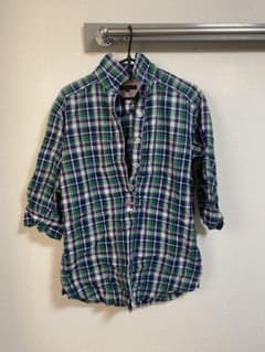 TOMMY HILFIGER チェック柄 七分袖シャツ グリーン Mのサムネイル