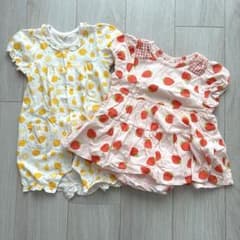 半袖ロンパース2点セット　80サイズ　夏服　女の子のサムネイル