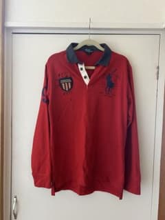 Polo by Ralph Lauren 赤 長袖ポロシャツ L ラルフローレンのサムネイル