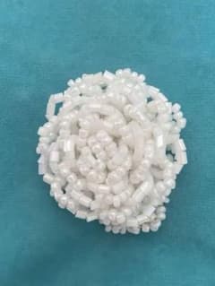 ハンドメイド ビーズ リング 指輪 白ビーズのサムネイル