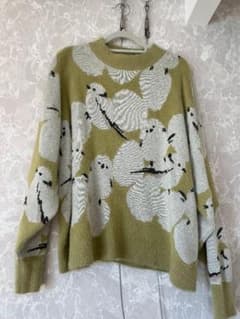 graniph 鳥模様 ニットセーター Lのサムネイル