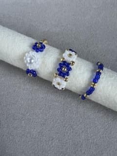 ハンドメイド ビーズリング 3点セットのサムネイル