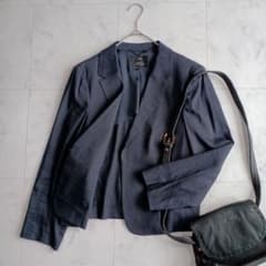 23区 テーラードジャケット 大きいサイズ 麻混 48