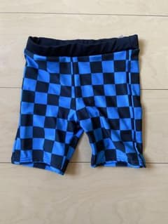 ベビー水着 男の子 青と黒のチェック柄 サイズ100のサムネイル