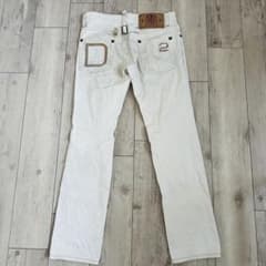 JCAESAR DIRTY DENIMSダメージ加工ホワイトデニム ワイドパンツ