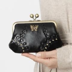 美品】ANNA SUI アナスイ マチルダ がま口財布 318103 黒 - メルカリ