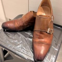 チェントフェリーナ ダブルモンクストラップ ローファー 革靴 7 1/2