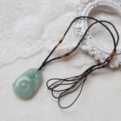 鑑別付 天然ジェイダイト（翡翠）如意 糯氷種 ペンダントネックレス