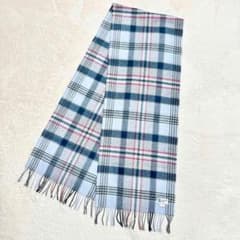 美品 ジョンストンズ カシミヤ100％ 中判ストール ライトブルー 国内正規品 Johnstons ジョンストンズ カシミヤ100％ 中判ストール ブルー系
