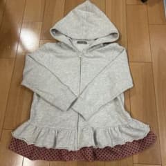 12/30〜1/4発送不可nico hrat グレー フリル付きパーカー 120のサムネイル