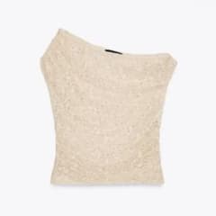 ZARA ドレープ入りレーストップス　ラインストーン付きのサムネイル