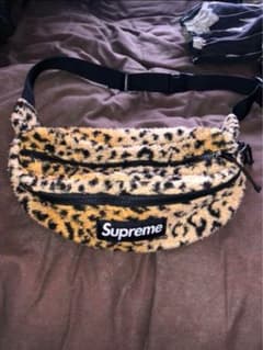 supreme 17aw leopard fleece waist bagのサムネイル