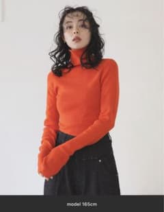 ハイゲージリブタートルニット オレンジ LIAN - メルカリ