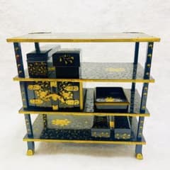 大正時代 雛道具 書棚 蒔絵 本銀 美品 箱付 - メルカリ