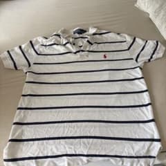 90s polo ralph lauren 半袖ポロシャツ ボーダー 白のサムネイル