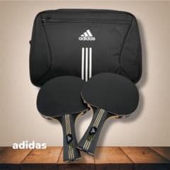 adidas アディダス 卓球ラケット2本＆ケース セット　美品のサムネイル