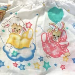 【超美品❣️】　teddy beddy bear ビンテージシーツ　くま柄のサムネイル
