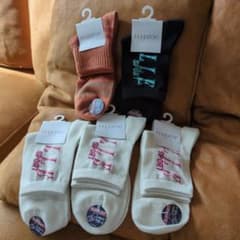 신품 미사용 ELLE SPORT! 양말 5발! 23~25cm! 면 혼합 소재! 후쿠스케제
