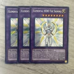 [희소] 유희왕 영어판 E·HERO the 샤이닝 시크릿 레어 3장