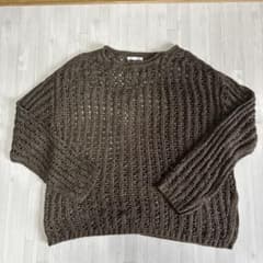 !!最終価格!! GU XL 長袖 透かし編みニット ブラウン メッシュセーターのサムネイル