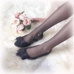 cheriemimi リボンフラットシューズブラックパンプス 高橋様専用のサムネイル