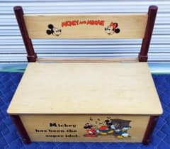 C241 ヴィンテージ MICKEY＆MINNIE 子供用収納付きベンチ - メルカリ