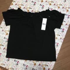 GU♡新品タグ付き ドットジャガード オフショルTのサムネイル