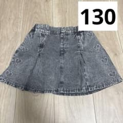 ハート刺繍 デニム キュロット ミニスカートのサムネイル