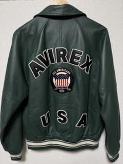 極美品□AVIREX【L】シグネチャー バーシティージャケット アーチロゴ 