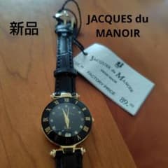 新品 JACQUES du MANOIR アナログ腕時計 ブラック/ゴールド - メルカリ