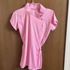 ピンク ナース服 ボタン付きヘアバンド付きのサムネイル