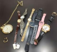 懐中時計　腕時計　部品　ジャンク品　まとめ売り ジャンク・部品取り用】 腕時計・懐中時計・パーツ 9点まとめてセット